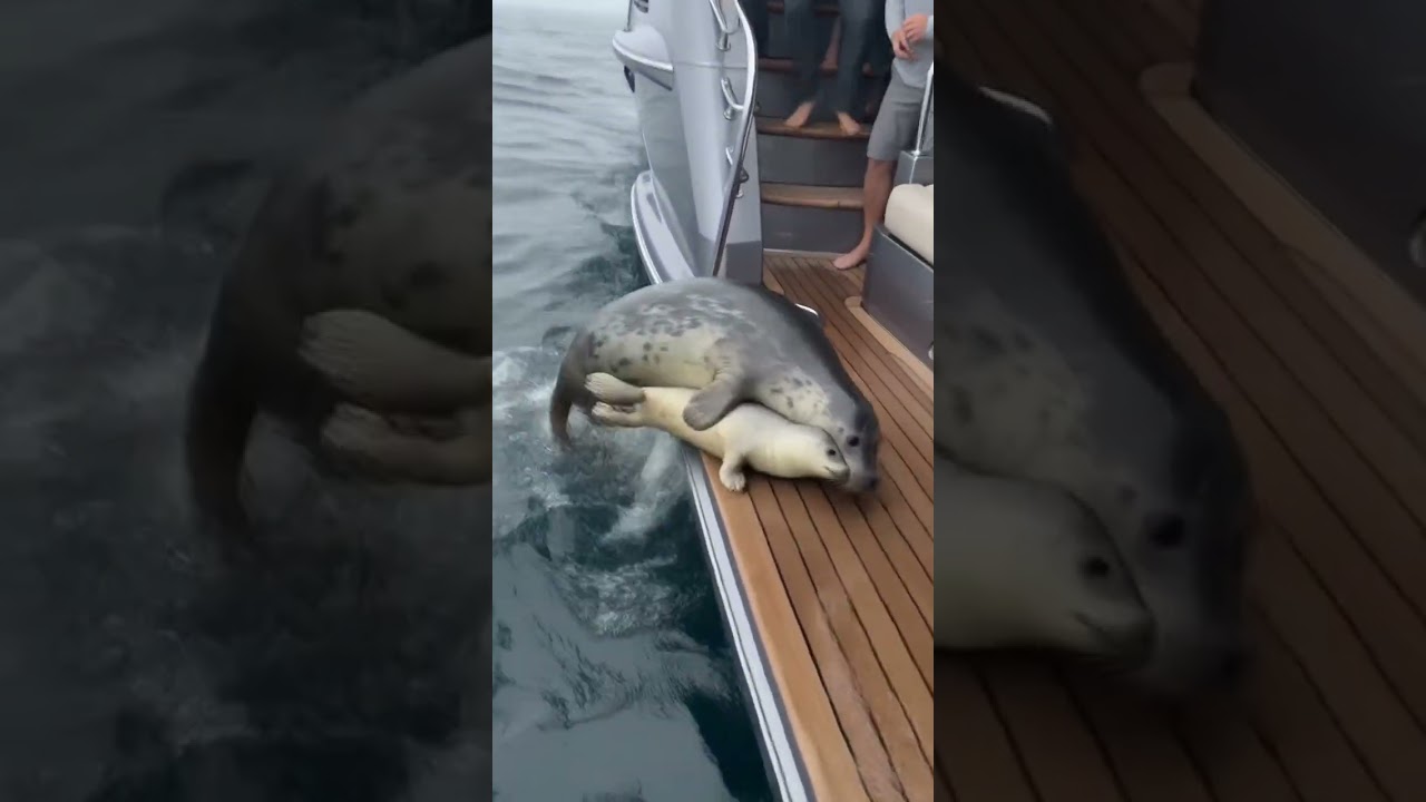 They saw the mother seal first… then something enormous emerged from the fog behind her. #orca #seal
