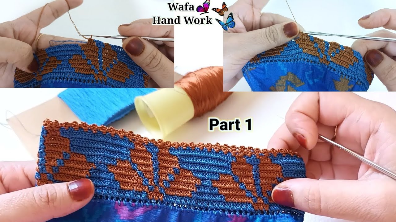 How to crochet Sleeves On a Dress, Qureshia Design Kameez, Qureshia