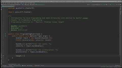 Intro to Java Chapter 02 Exercise 12 - Physics: Finding runway length