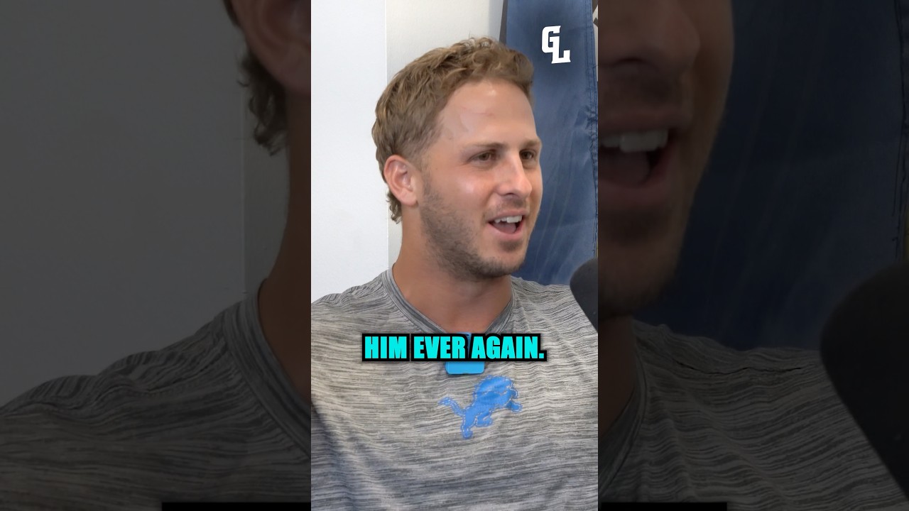 Jared Goff thought his days of having to play Aaron Donald were over… now he’s not so sure 😂