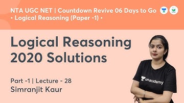 Logical Reasoning 2020 Solutions | Logical Reasoning | NTA UGC NET JRF 2021 | by Simranjit Kaur