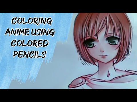 Colouring Anime using colour pencils - YouTube