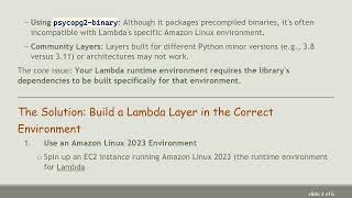 How to Import psycopg2 in AWS Lambda: Creating a Compatible Lambda Layer