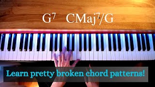 Cycle of 5ths Progression with 7th Chord Inversions - learn pretty broken chord patterns!