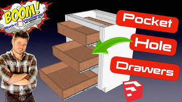 Pocket Screw Drawers - Sketchup for Woodworkers Tutorial 13