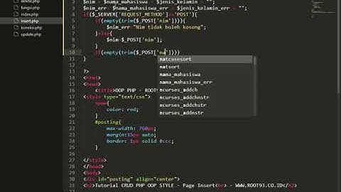 CRUD PHP OOP Style  - 1 - Create Data