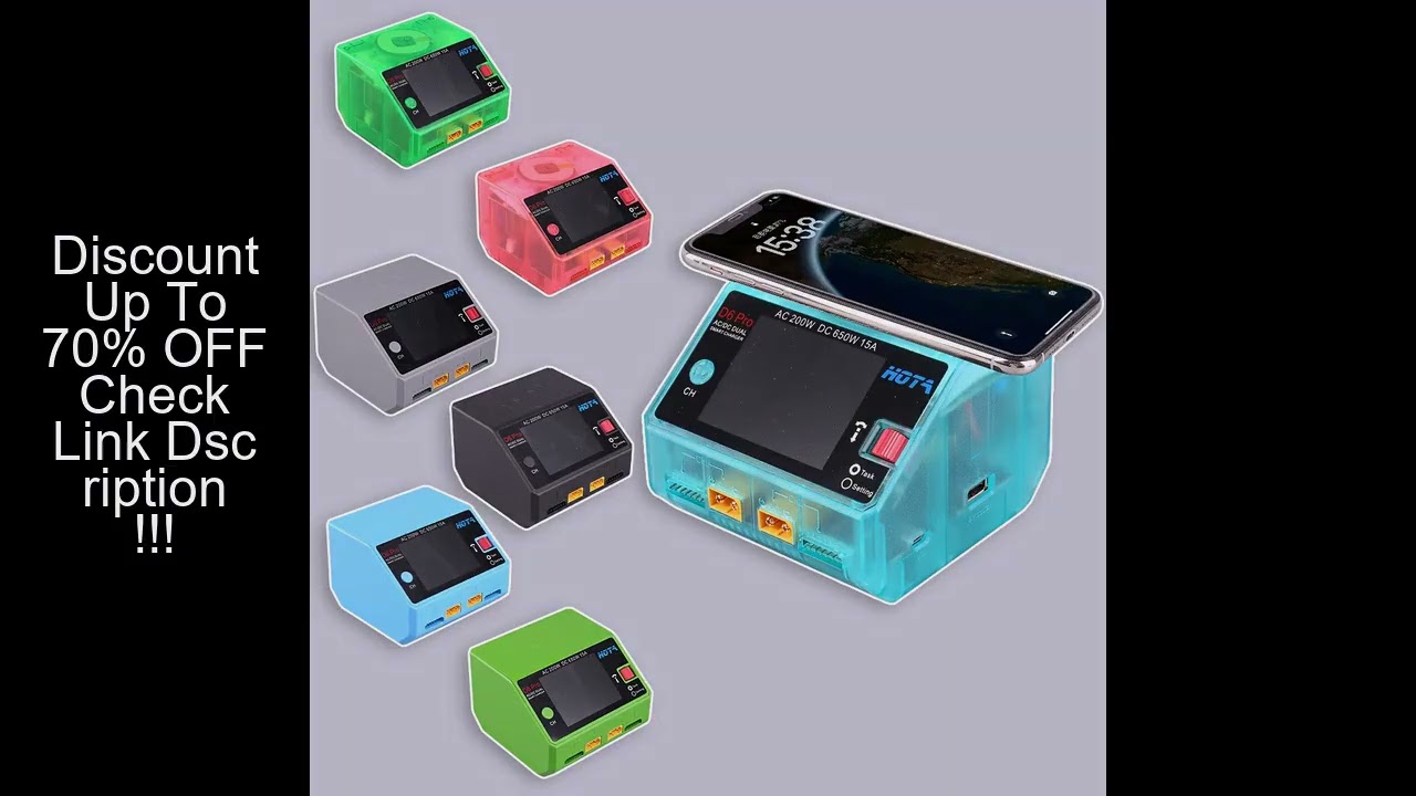 HOTA D6 Pro AC 200W DC 650W 15A*2 Dual Channel Lipo Charger Support Power Distribution 1-6S Battery