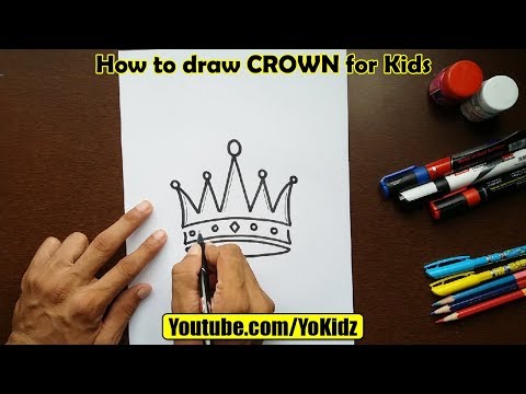 How to draw CROWN for kids