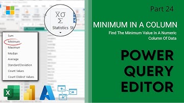 24. Find Minimum Value In A Column | Power Query Editor