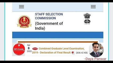 SSC-CGL-2019 FINAL RESULT DECLARED