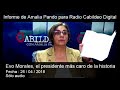 Amalia en directo| EVO MORALES, EL PRESIDENTE MÁS CARO DE LA HISTORIA