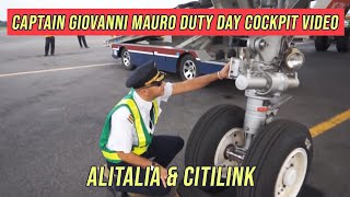 Captain Giovanni Mauro Duty Day Cockpit Video - Alitalia & Citilink