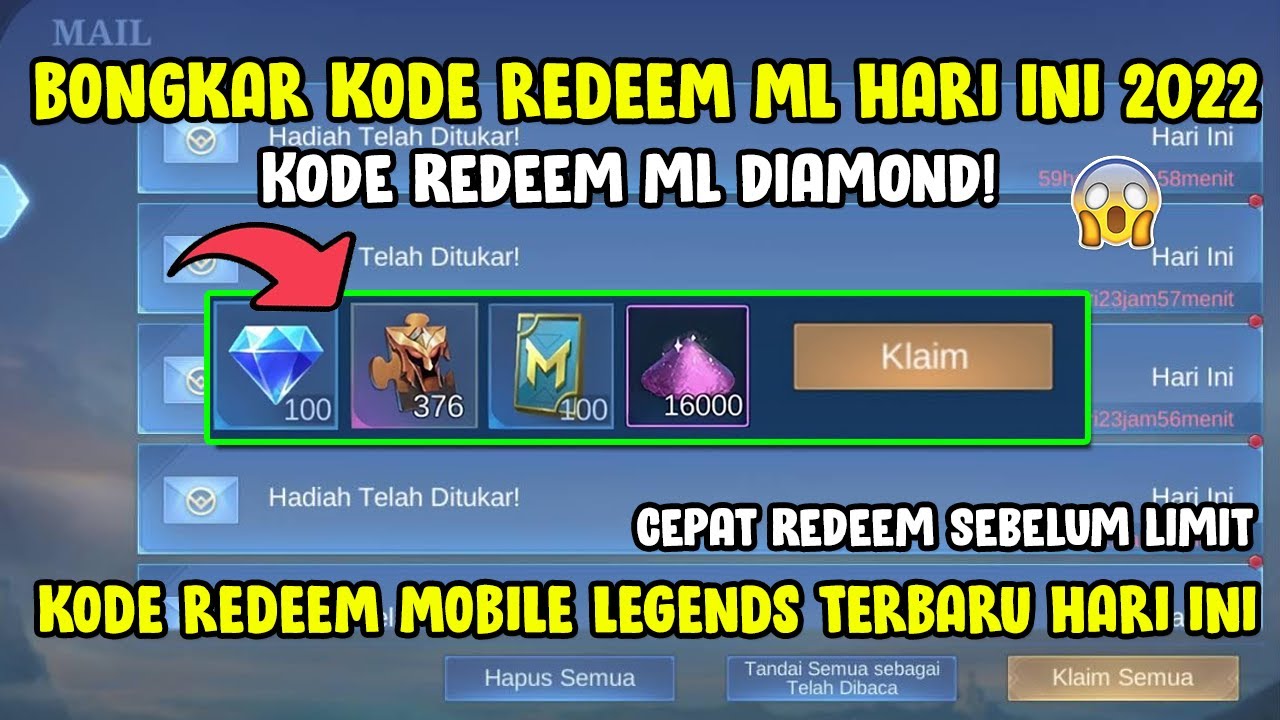 BURUAN REDEEM! 4 KODE REDEEM ML HARI INI - KODE REDEEM MOBILE LEGENDS ...