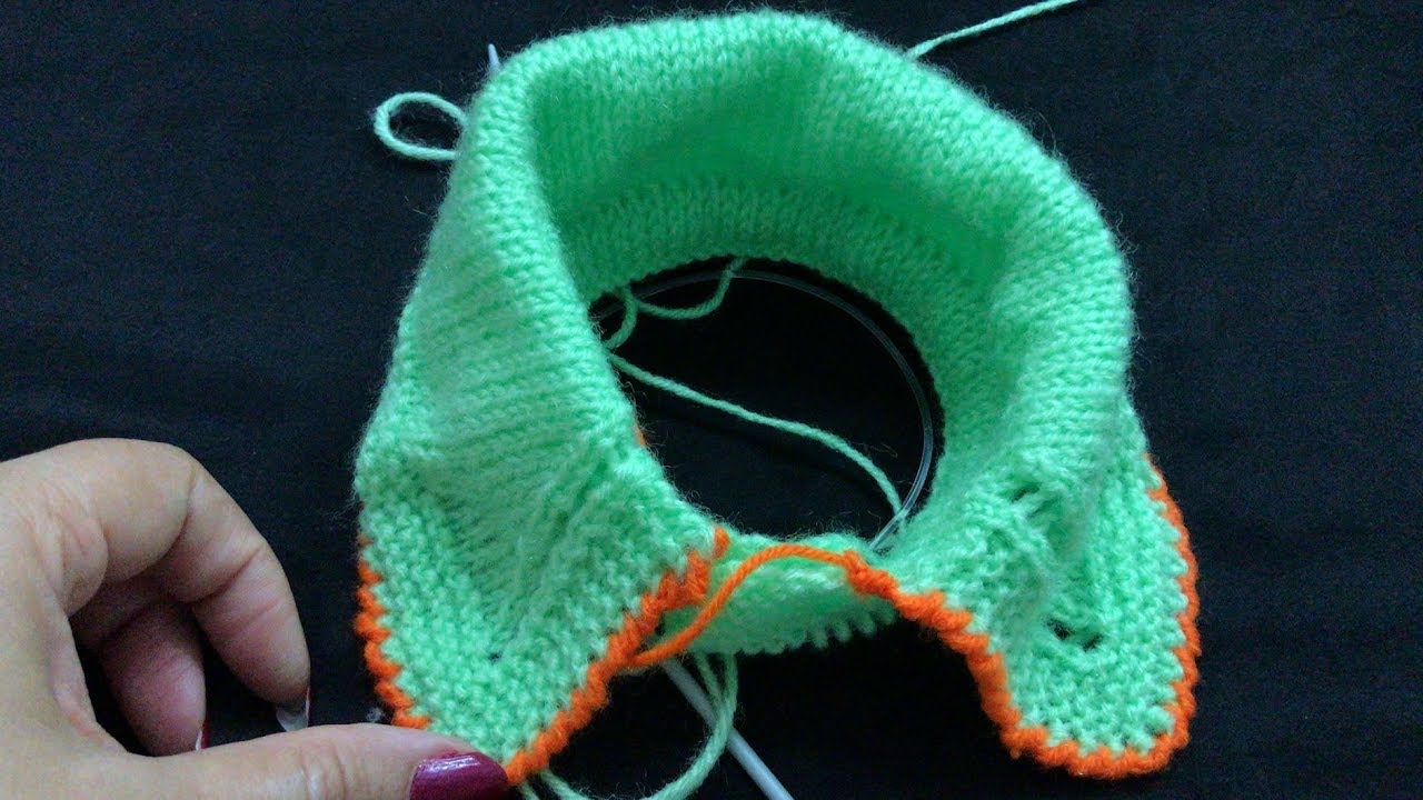 Knitting Different collar in easy way (गले का कालर कुछ अलग सा )