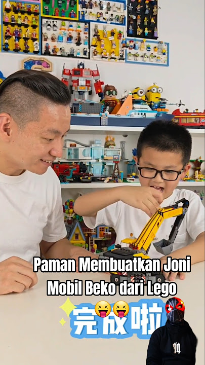 Paman Membuatkan Joni Mobil Beko dari Lego 😝😝 #shorts #lego #videolucu #videokocak #jonidanpaman