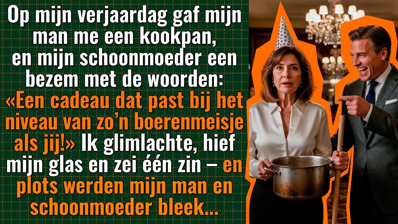 Mijn schoonmoeder en mijn man gaven me expres een kookpan en een bezem. Ik zei één zin…