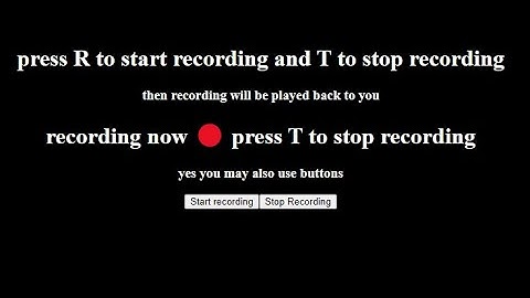 Web based Audio recorder - just html and JS
