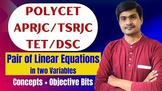 Pair of Linear Equations in 2 Variables (10th Class) - Concepts _ Objective Bits for All Exams