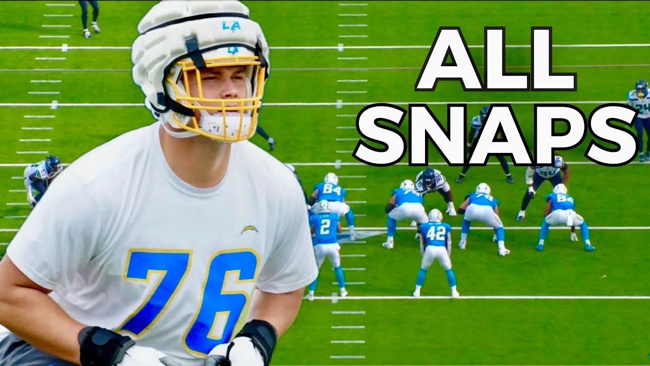 Chargers RT Joe Alt Preseason NFL Debut | Every Snap