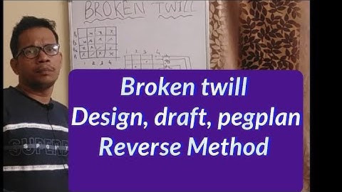 Broken twill weave construction ,twill derivatives, design, draft, pegplan