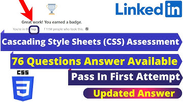 How To Pass  In LinkedIn Cascading Style Sheets (CSS) Assessment 2021|Updated Answer CSS Assessment