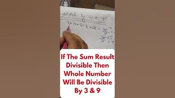 Divisible By 3 And 9| #shorts