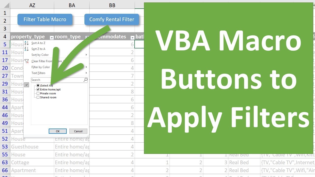 How to Create Macro Buttons for Filters in Excel - YouTube