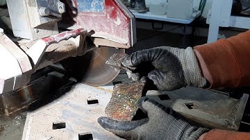 Ammolite Gemstone Production Lesson with Fossil Dad: Big Grinding Saw