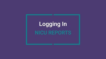 NICU Reports: How to Log In