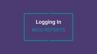 NICU Reports: How to Log In