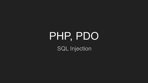 PHP, PDO SQL Injection #3