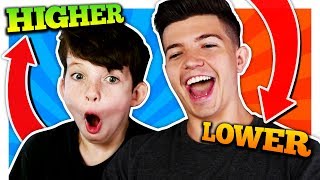 HIGHER or LOWER CHALLENGE with my LITTLE BROTHER!