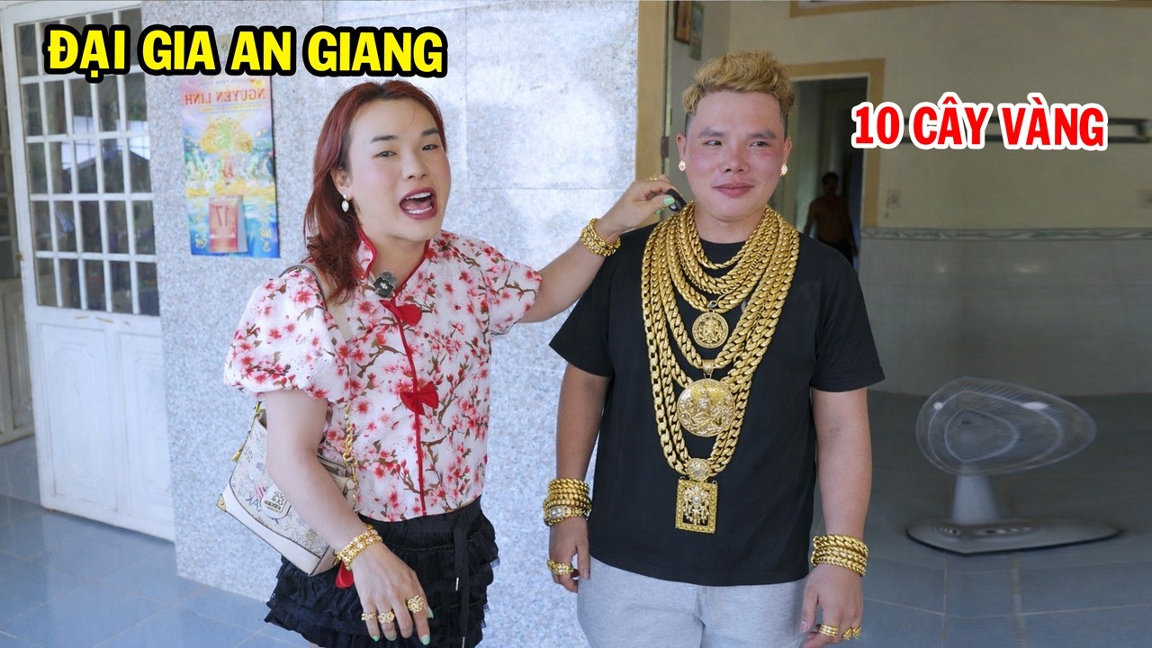 Đại gia An Giang đeo 10 cây vàng rủ Ty Thy về ăn đám cưới - Ty Thy Vlog Gỏi đu đủ
