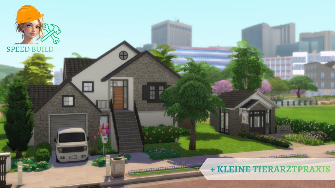 Familienhaus + kleine Tierarztpraxis | Sims 4 Speed Build #05 • Ich baue meine eigene NEWCREST WELT