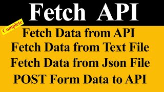 Fetch API Complete in One Video (Hindi)