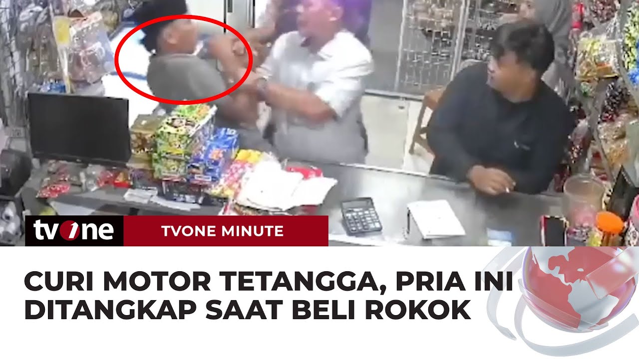 Detik-Detik Maling Motor Tetangga Ditangkap saat Beli Rokok | tvOne Minute