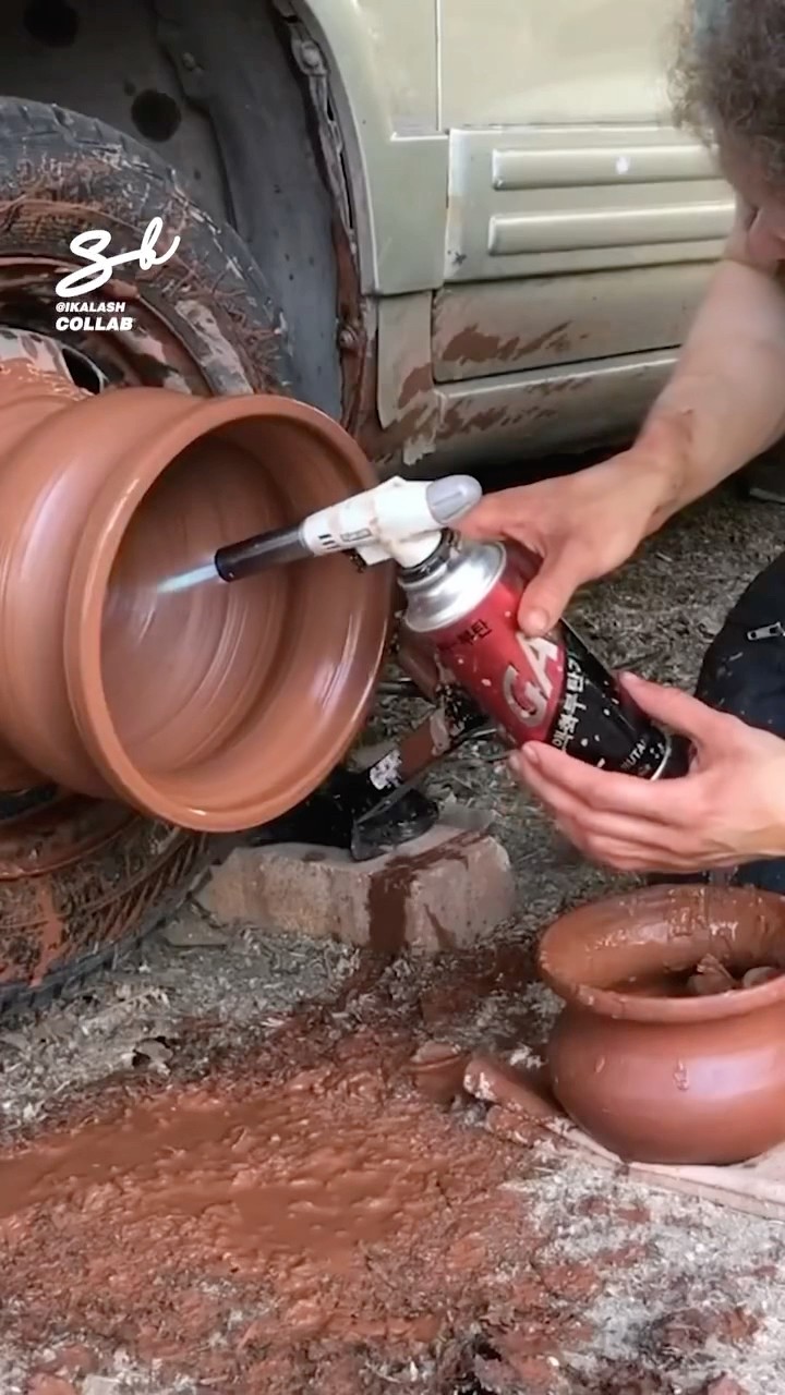 I used to think pottery was boring, but not anymore! ? #pottery #cars #tires