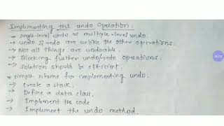 Implementing UNDO Operation