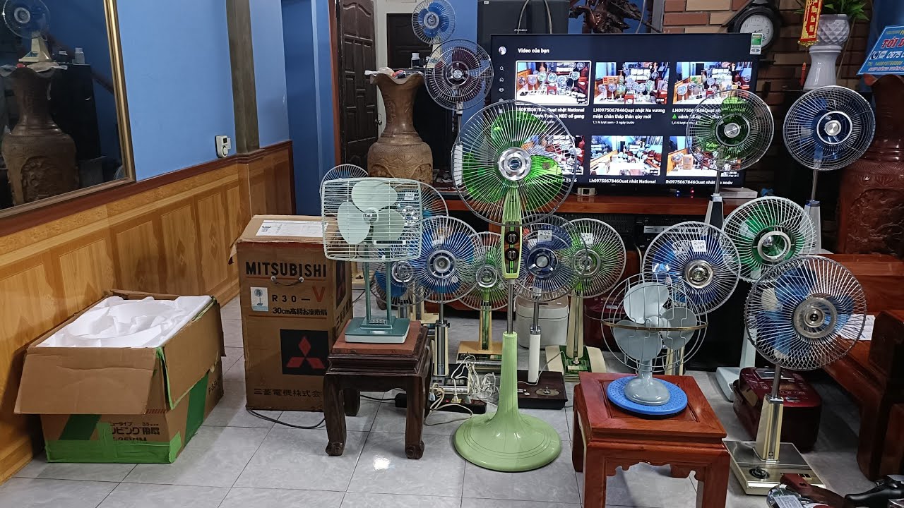 0975067846.Quạt nhật (cổ) Na 🌲 cây cánh 35 cao1m35cm mới nguyên hộp xốp mít bàn gang sắt hàng đi ✈️
