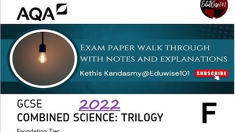 AQA GCSE (2022) Combined Science Physics - Paper 2: Q1 Foundation Tier Past paper Questions Waves