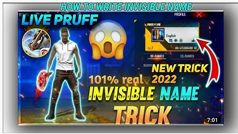 How To Invisible Name In Free Fire | Free Fire Me Name Kaise Hide Kare | How To Hide Name Free Fire