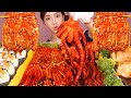 [Mukbang ASMR] 오동통 낙지 🐙 팽이버섯  특별한 김밥 까지 💛 Spicy Small octopus & Enoki Mushrooms Eatingshow Ssoyoung