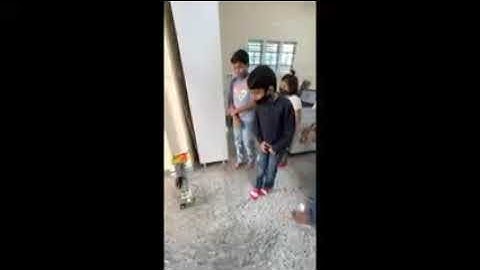 Vishruth from STEMx, Studying in 8th grade, has built and programmed Automated ribbon cutting Robot.