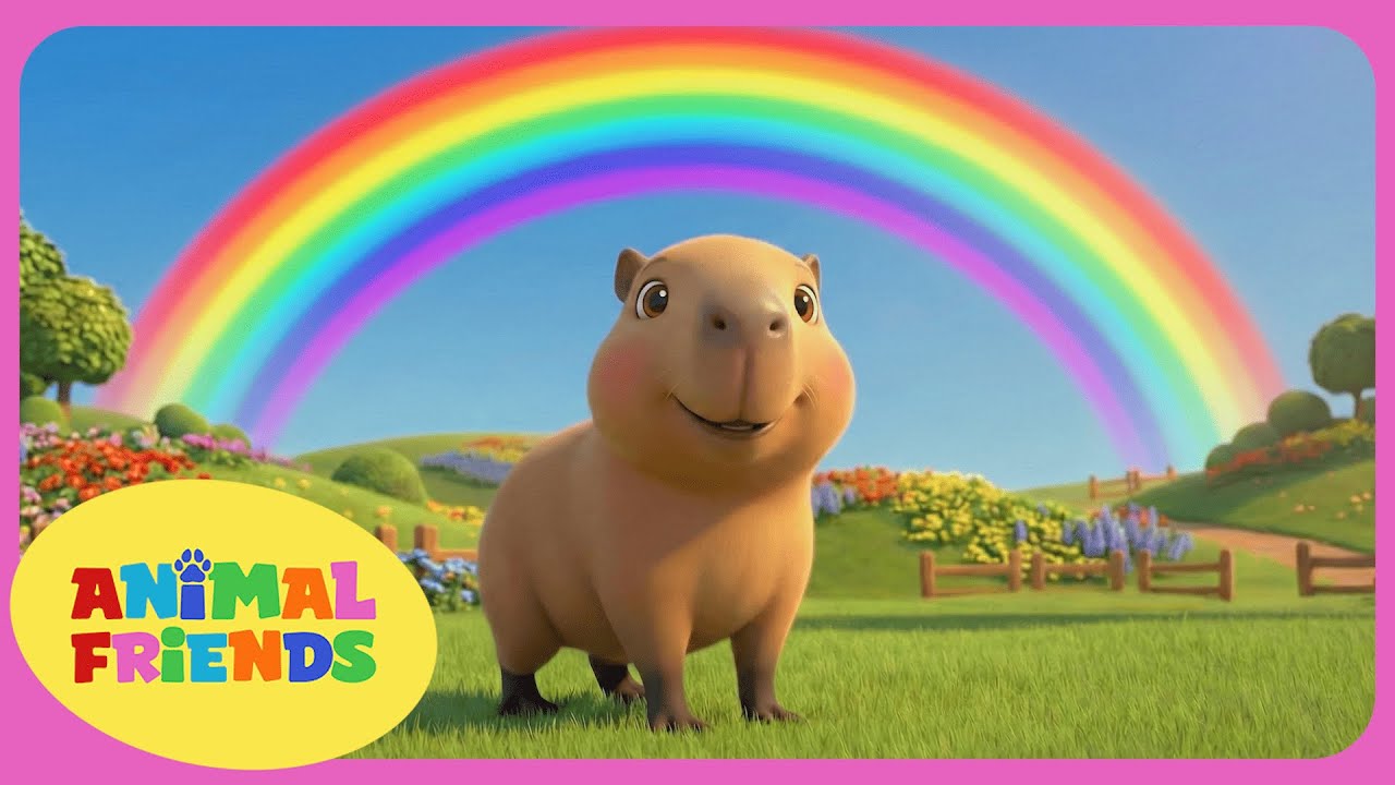 Lara the Capybara and the Rainbow Colors | Learning Colors Song | Animal Friends