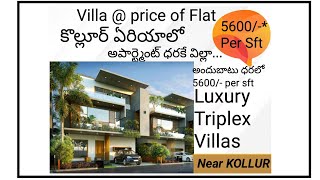 VILLA for sale near Kollur ORR EXIT-2, villa investment between Kollur -Patancheru.