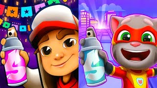 Subway Surfers vs Talking Tom Gold Run | Best Endless Runner Battle#games #subwaysurfers  screenshot 3