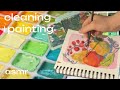 Reviving my gouache  paint with me  art vlog