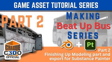 Game Asset Series | Making a bus with hybrid textures | Blender Tutorial