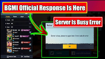 BGMI Official Response To " Server Is Busy, Please Try Again Later, Error Code : db-Error "