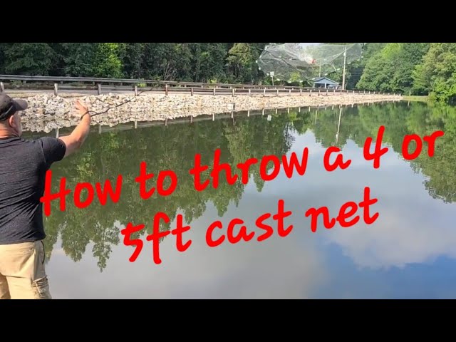 How to throw a 4 or 5ft foot cast net. Catch your own bait #fishing  #fishing #castnet 